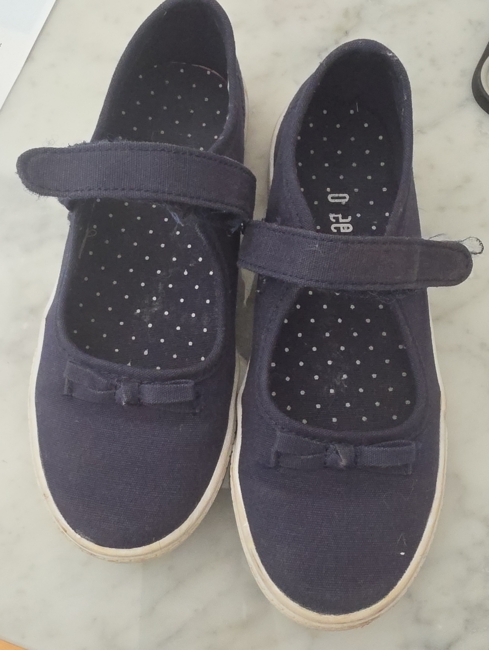 Gymboree Navy Canvas Mary Jane Sneakers with Bow
